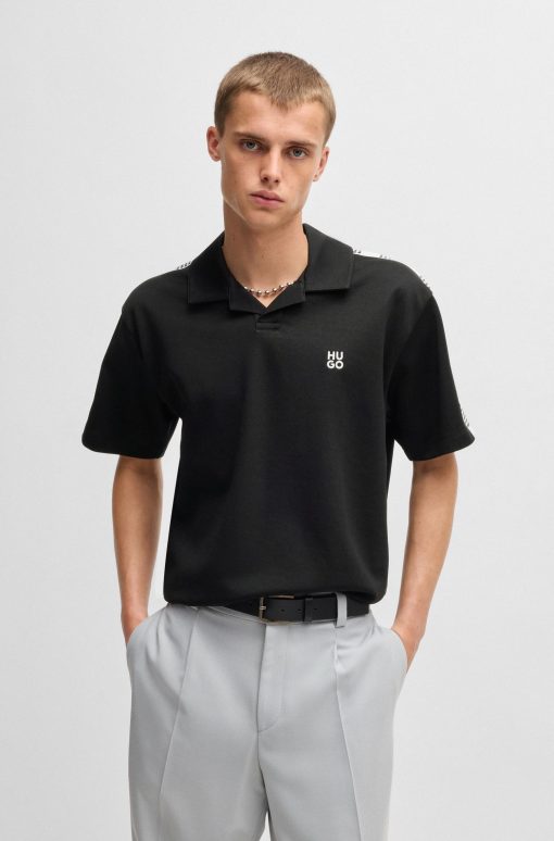 Hugo Boss Polo Shirts-Polo shirt with checked tape-hugo boss outlet