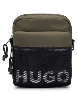 Hugo Boss Bags-Reporter bag with contrast logo and mesh overlay-hugo boss store