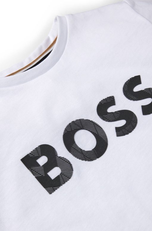 Hugo Boss-Kids' regular-fit shirt in cotton with logo print-boss hugo - Image 2