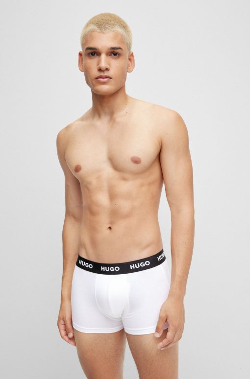 Hugo Boss Underwear-Three-pack of logo-waistband trunks in stretch cotton-hugo boss sale - Image 2