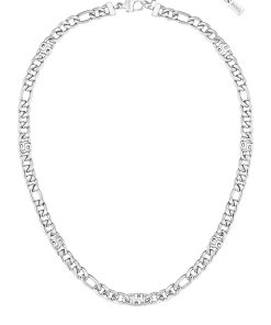 Hugo Boss Jewelry-Figaro-chain necklace with Double B monograms-hugo by hugo boss