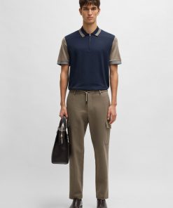 Hugo Boss-Tapered-fit cargo trousers in double-weave stretch cotton-hugo by hugo boss 2