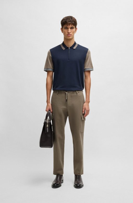 Hugo Boss-Tapered-fit cargo trousers in double-weave stretch cotton-hugo by hugo boss - Image 2