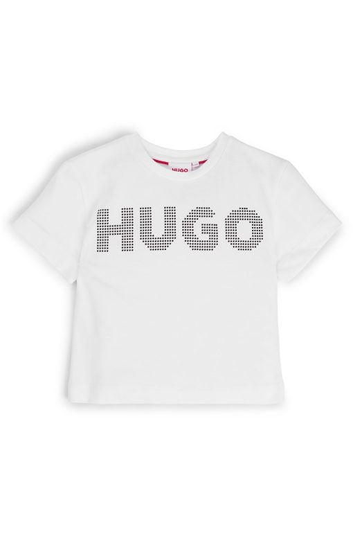 Hugo Boss-Kids' T-shirt in cotton with studded logo-hugo boss store