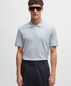 Hugo Boss Polo Shirts-Cotton-silk polo shirt with bubble structure-hugo boss outlet