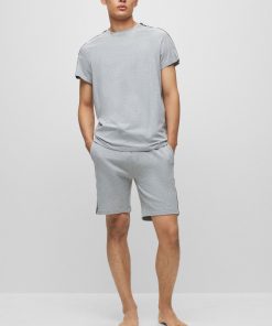 Hugo Boss Sweatshirts and Jogging Pants-Relaxed-fit T-shirt in stretch cotton with logo tape-boss store 2