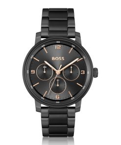 Hugo Boss Watches-Black link-bracelet watch with tonal dial-boss store near me