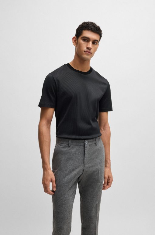 Hugo Boss T-Shirts-Regular-fit T-shirt in structured cotton-hugo boss store near me