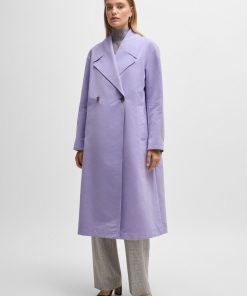 Hugo Boss Jackets and Coats-Double-breasted coat with water-repellent finish-hugo boss store near me