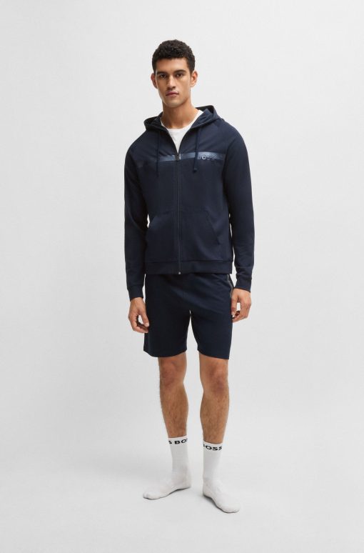 Hugo Boss Sweatshirts and Jogging Pants-Cotton-terry shorts with metallic logo-hugo boss near me - Image 2