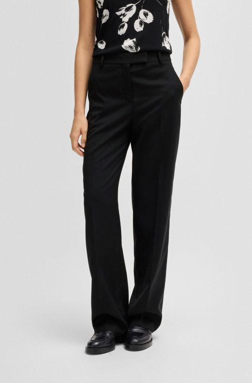 Hugo Boss Pants-Straight-leg trousers in wool-hugo boss outlet