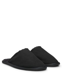 Hugo Boss-Faux-suede slippers with rubber sole-hugoboss