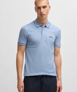 Hugo Boss Polo Shirts-Cotton-piqué slim-fit polo shirt with tonal logo-boss hugo