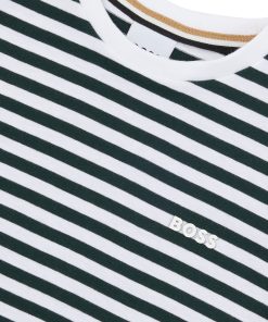 Hugo Boss-Kids’ regular-fit T-shirt in cotton with horizontal stripes-hugo boss near me 2