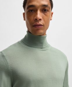 Hugo Boss Sweaters and Cardigans-Slim-fit rollneck sweater in merino wool-hugoboss 2