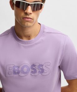 Hugo Boss T-Shirts-Cotton-jersey T-shirt with double logo artwork-hugo boss store 2