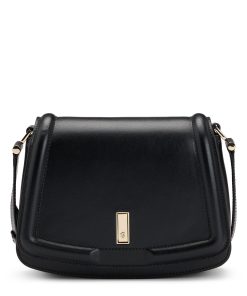 Hugo Boss Bags-Leather saddle bag with signature hardware and monogram-hugo boss store near me