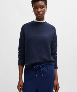 Hugo Boss Sweaters and Cardigans-Crew-neck sweater in stretch fabric-hugo boss outlet