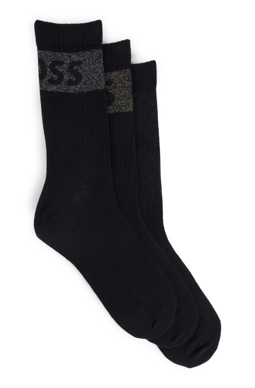 Hugo Boss Socks-Three-pack of short socks with logos-hugo