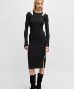 Hugo Boss Dresses-Two-in-one dress with layered effect-boss outlet