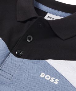 Hugo Boss-Kids’ color-block polo shirt in stretch-cotton piqué-hugo boss store 2