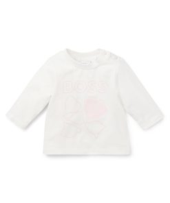 Hugo Boss-Baby T-shirt in stretch cotton with logo artwork-boss outlet