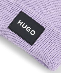 Hugo Boss-Kids’ beanie hat with rubberized logo label-hugo boss sale 2