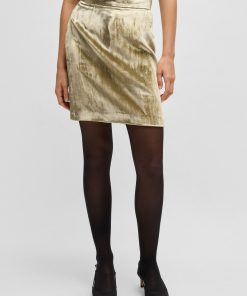 Hugo Boss Skirts-Mini skirt in plush velvet with smooth lining-hugo boss store near me