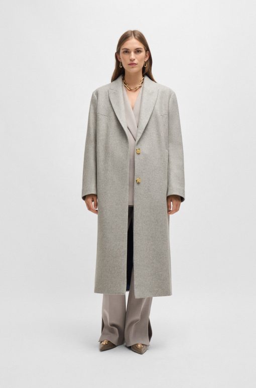 Hugo Boss Jackets and Coats-Oversize-fit coat in wool with cashmere-hugo