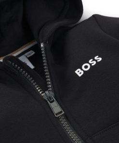 Hugo Boss-Kids’ zip-up hoodie with logo print-hugo boss near me 2