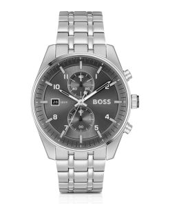 Hugo Boss Watches-Link-bracelet chronograph watch with gray dial-boss outlet