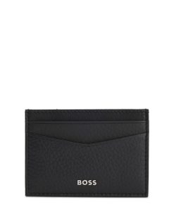 Hugo Boss Wallets and Key Rings-Grained-leather money clip with logo lettering-boss store near me