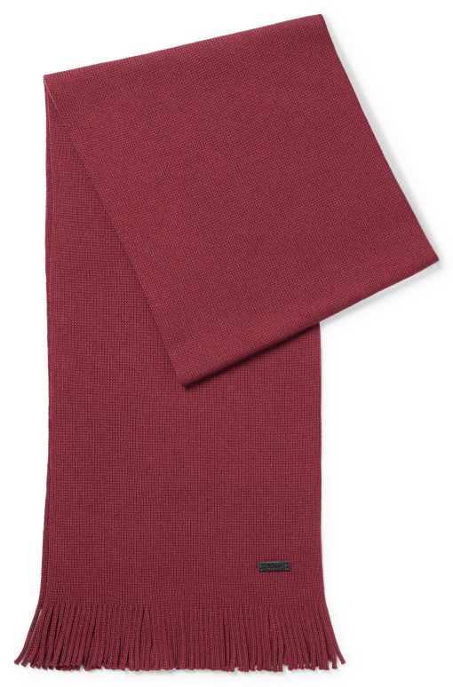 Hugo Boss Scarves-Raschel-knit scarf in merino wool-boss store