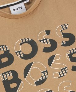 Hugo Boss-Kids’ T-shirt in cotton with triple-logo print-boss store near me 2