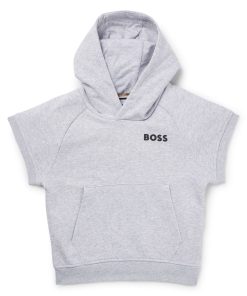 Hugo Boss-Kids’ short-sleeved hoodie with logo detail-hugoboss