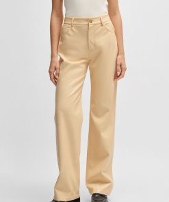 Hugo Boss Pants-Five-pocket trousers in faux leather-boss store