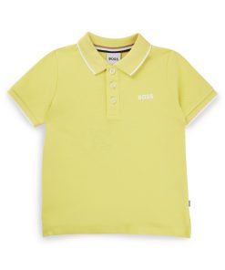 Hugo Boss-Kids’ cotton-piqué polo shirt with logo and stripes-hugo by hugo boss