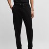 Hugo Boss Tracksuits-Mercerized-cotton regular-fit sweatshirt with stripe cuffs-hugo boss near me 3