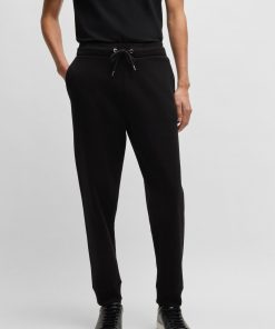 Hugo Boss Sweatshirts and Jogging Pants-Mercerized-cotton tracksuit bottoms with stripe waistband-hugo boss sale