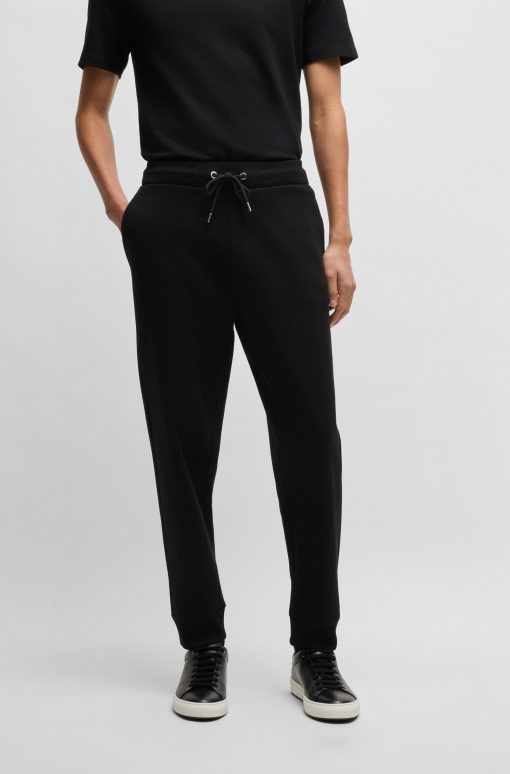 Hugo Boss Sweatshirts and Jogging Pants-Mercerized-cotton tracksuit bottoms with stripe waistband-hugo boss sale