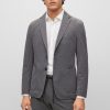 Hugo Boss Sport Coats-Slim-fit jacket in stretch-wool seersucker-hugo boss store near me 3