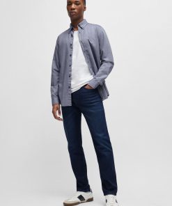 Hugo Boss Pants-Maine Regular-fit jeans in dark-blue comfort-stretch denim-hugo boss near me 2