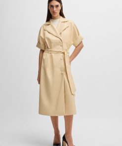 Hugo Boss Dresses-Trench-style relaxed-fit dress in faux leather-hugo boss sale