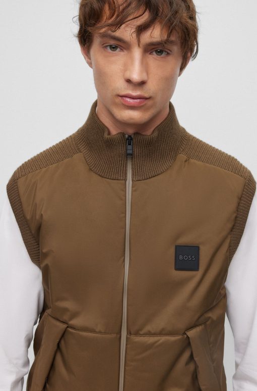 Hugo Boss-Regular-fit gilet with logo patch-hugo boss outlet - Image 2