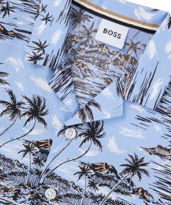 Hugo Boss-Kids’ regular-fit shirt in tropical-print cotton poplin-boss near me 2