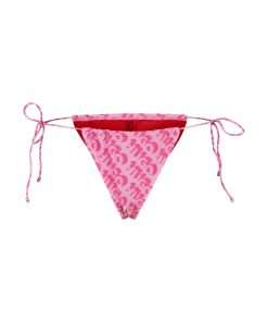 Hugo Boss-Tie-side bikini bottoms with repeat logo print-hugoboss