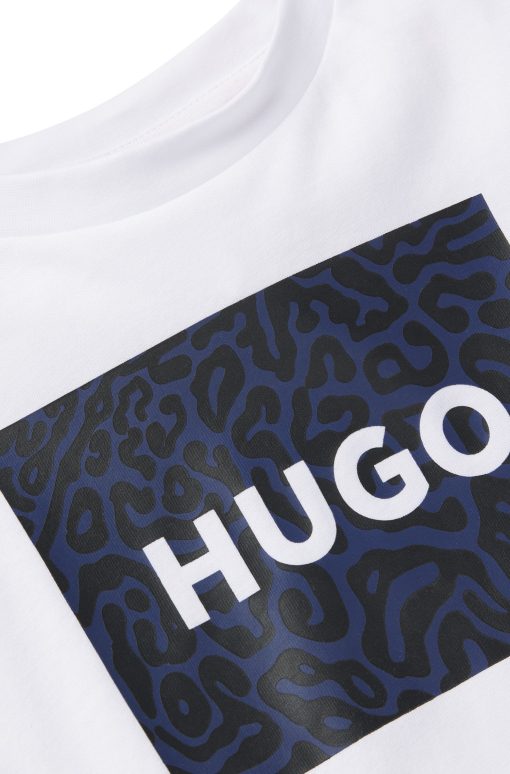 Hugo Boss-Kids' T-shirt in cotton with animal-print logo square-boss outlet - Image 2