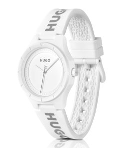 Hugo Boss Watches-Branded silicone-strap watch with matte-white dial-hugo boss outlet 2