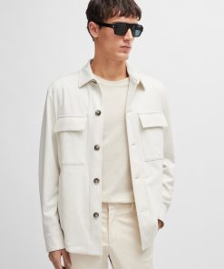 Hugo Boss-Relaxed-fit overshirt in stretch jersey-hugo boss near me