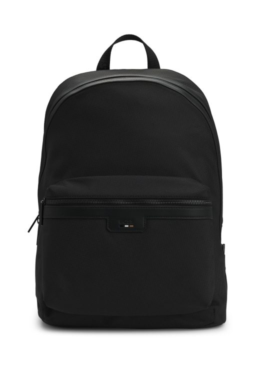 Hugo Boss Bags-Structured backpack with signature trims-boss store